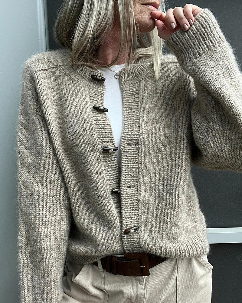 Gilet Femme En Maille Chinée – Boutons Brandebourgs