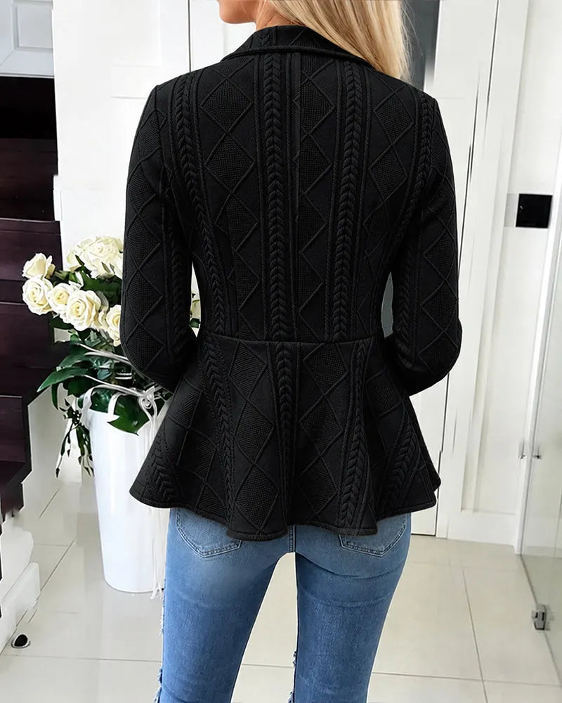 Gilet Femme En Maille Motif Losanges – Col Revers