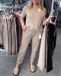 Pantalon Droit Femme Taille Élastique – Avec Ceinture