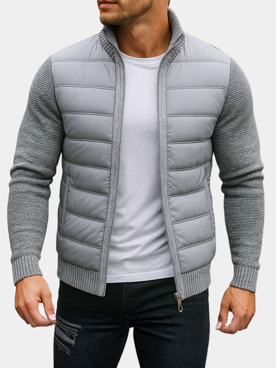 Veste Hybride Homme Matelassée – Col Montant
