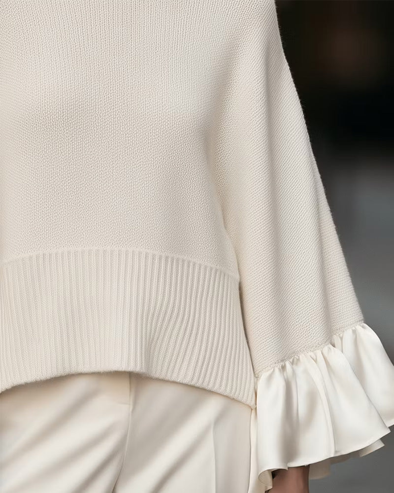 Pull Femme Manches Chauve-Souris – Col Montant