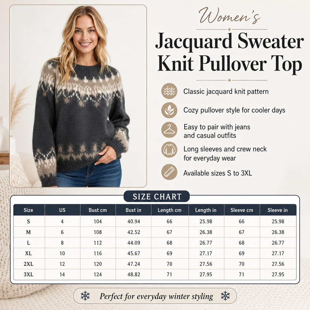 Pull Femme En Maille Jacquard
