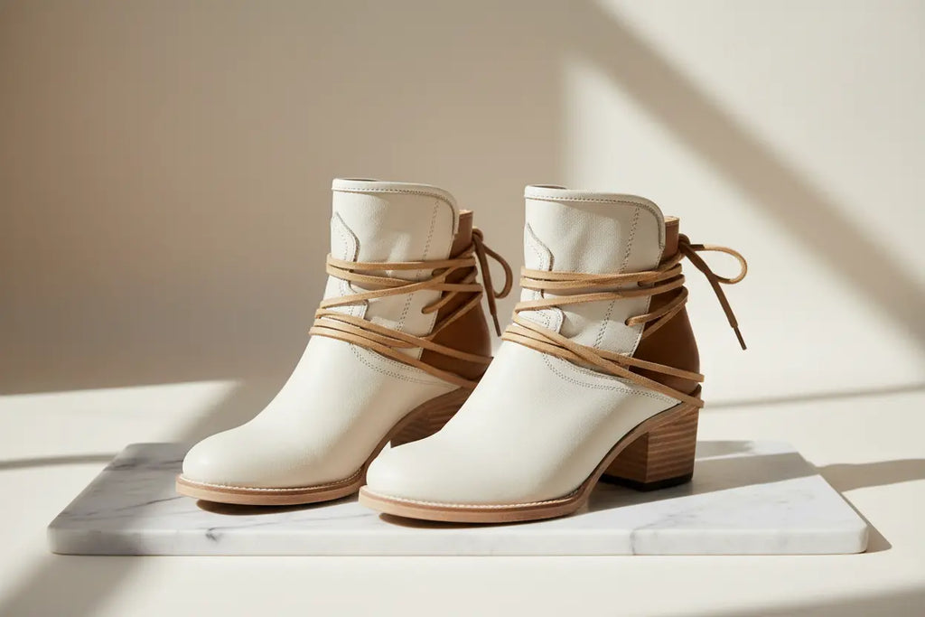 Bottines Femme Slingback À Lacets Et Talon Bloc