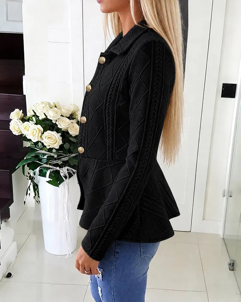 Gilet Femme En Maille Motif Losanges – Col Revers