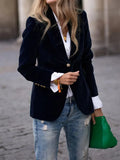 Blazer Femme en Velours – Boutons Dorés