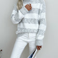 Pull Femme Oversize À Rayures – Col Roulé