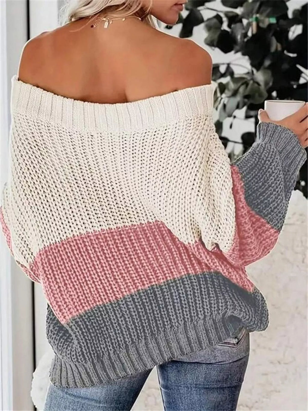 Pull Femme Épaules Dénudées En Maille – Col Bateau
