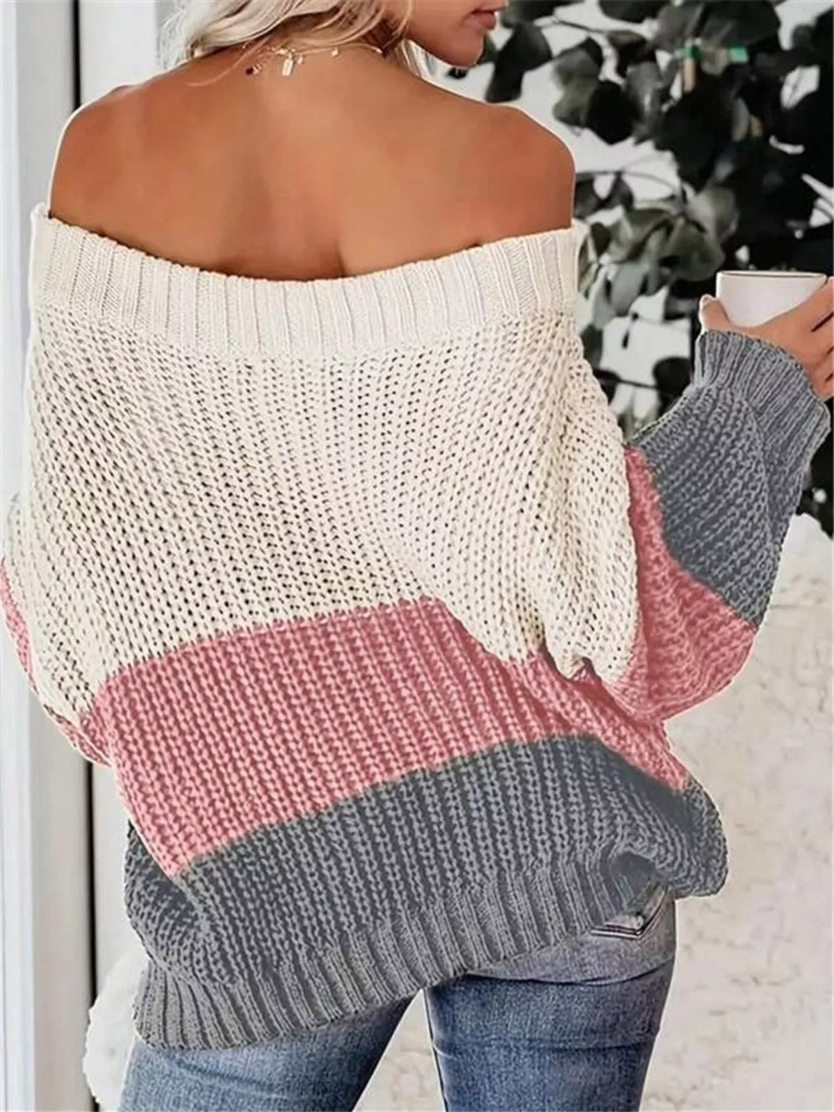 Pull Femme Épaules Dénudées En Maille – Col Bateau