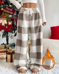 Pantalon De Pyjama Femme En Polaire – À Carreaux