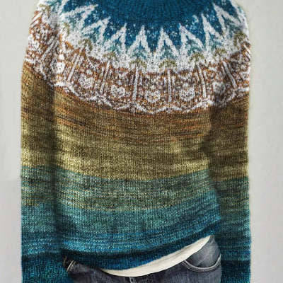 Pull Femme En Maille Jacquard