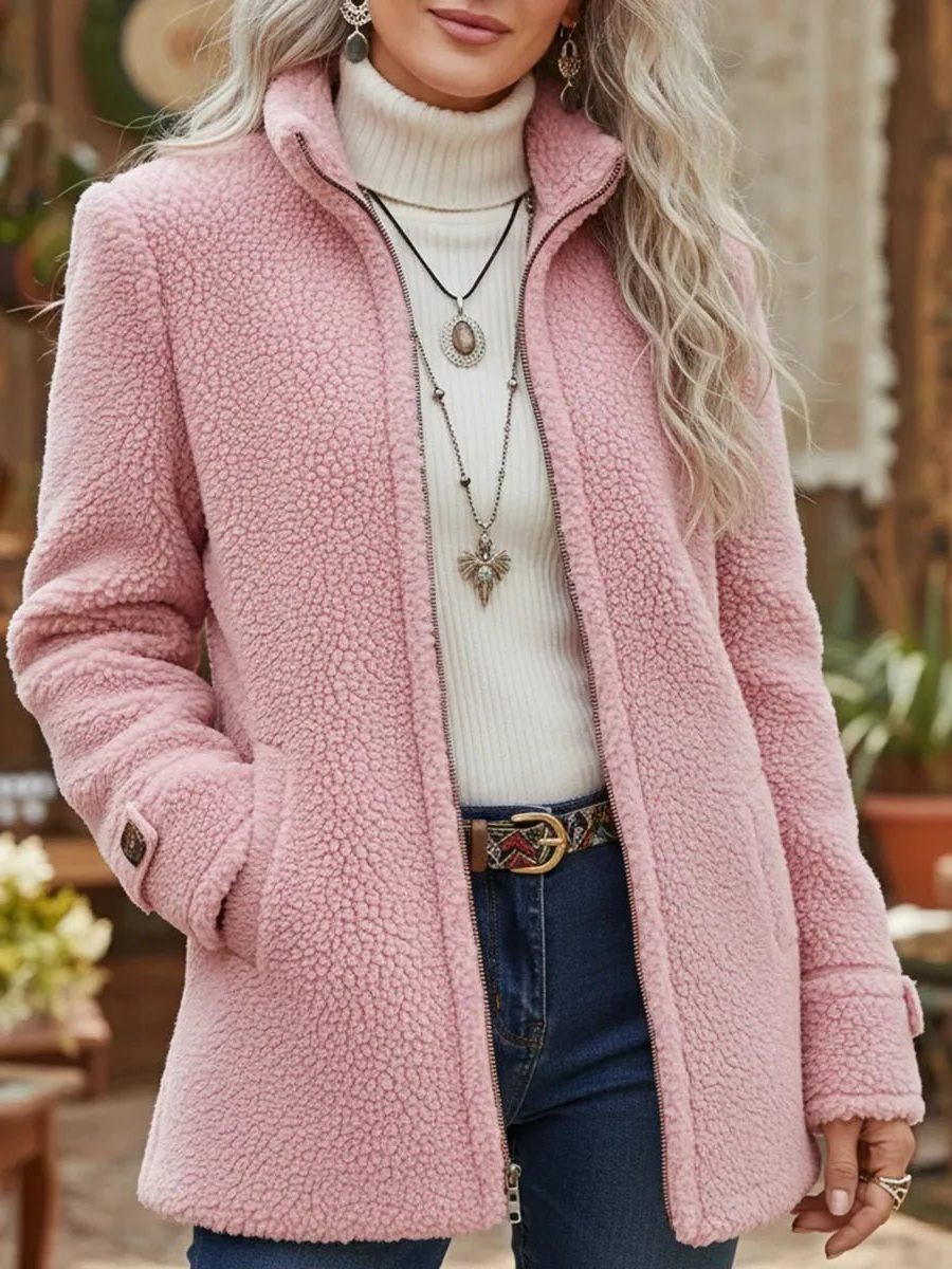 Veste Bomber Femme En Polaire – Col Montant