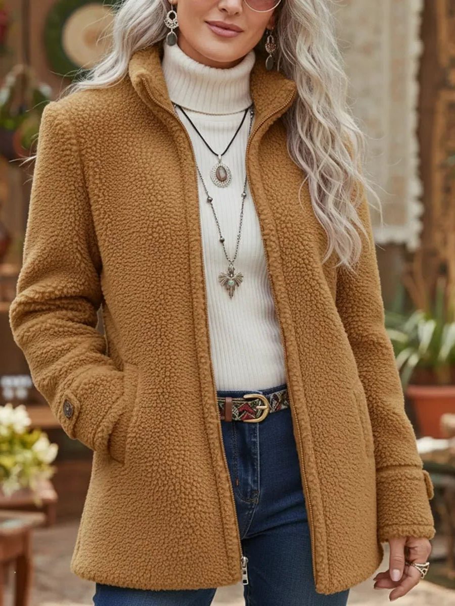 Veste Bomber Femme En Polaire – Col Montant
