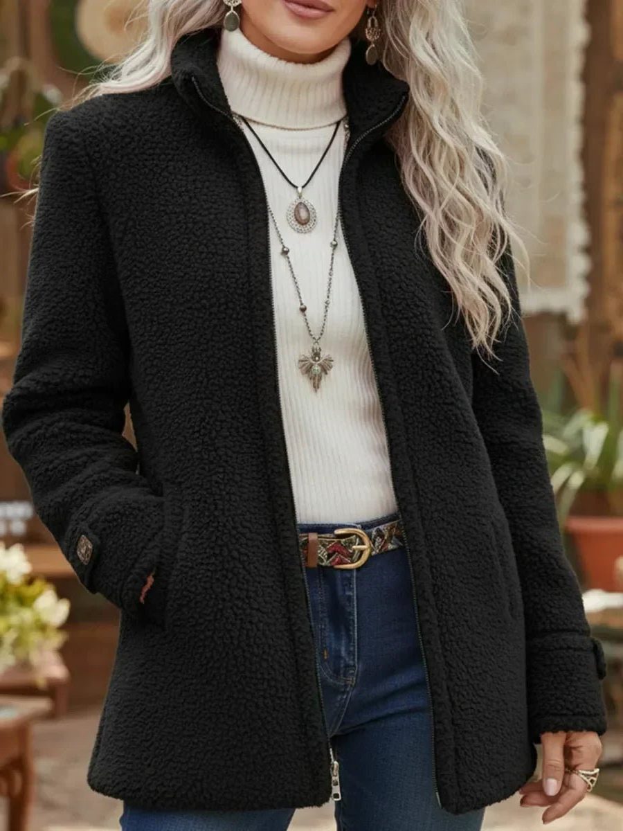 Veste Bomber Femme En Polaire – Col Montant