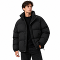 Veste matelassée oversize noire Wearviro portée, vue de face