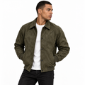 Veste bomber effet daim vert olive Wearviro portée, vue de face