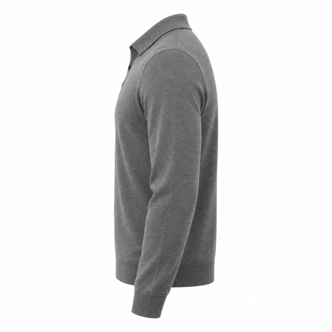 Pull polo en maille gris anthracite Wearviro, vue de profil