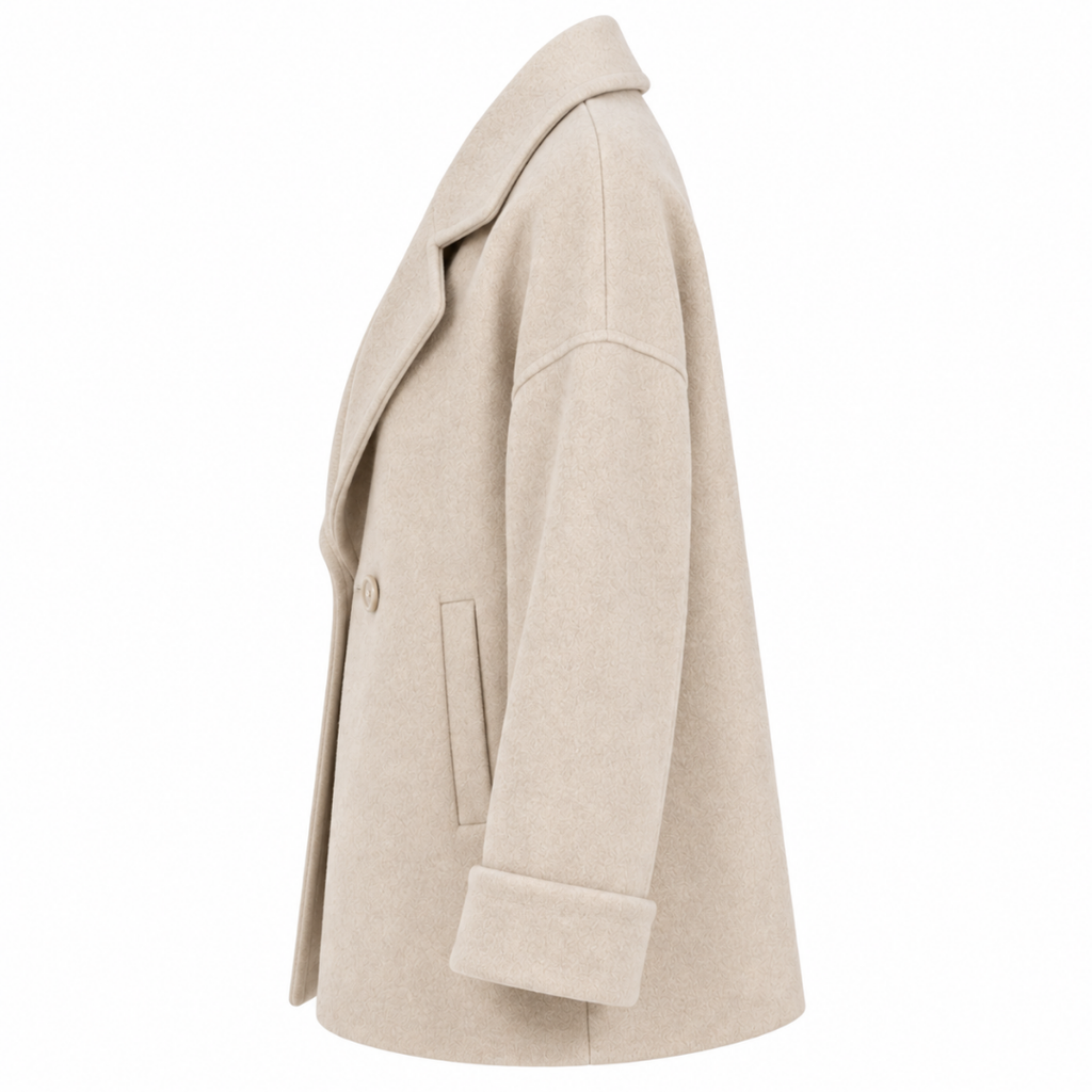 Veste courte oversize écrue Wearviro, vue de profil