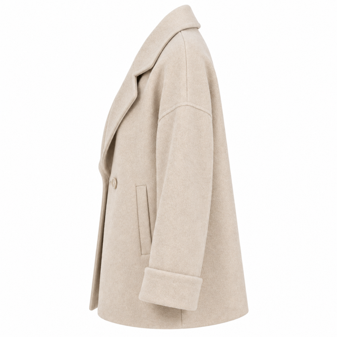 Veste courte oversize écrue Wearviro, vue de profil