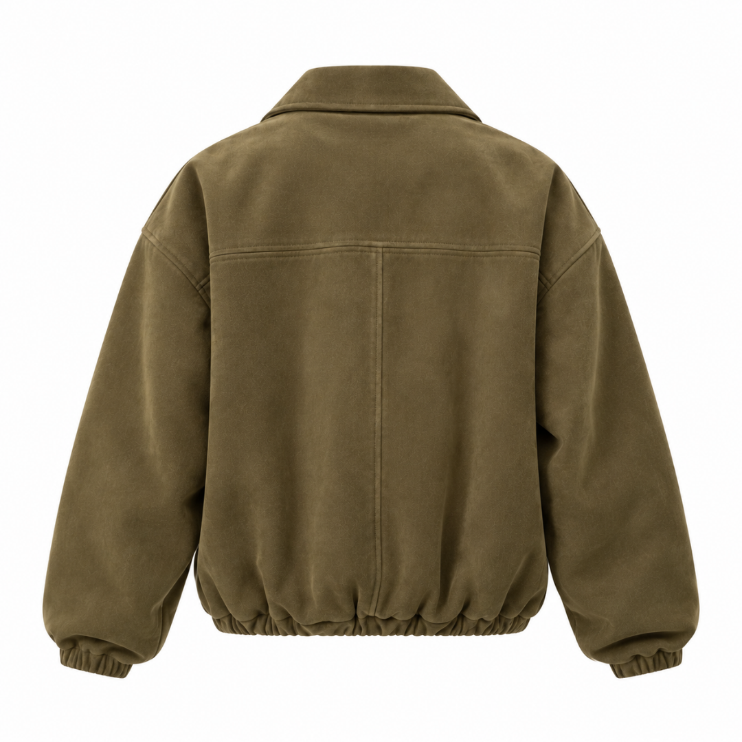 Veste oversize kaki effet daim Wearviro, vue de dos