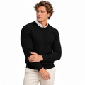 Pull homme noir en maille torsadée Wearviro porté, vue de face