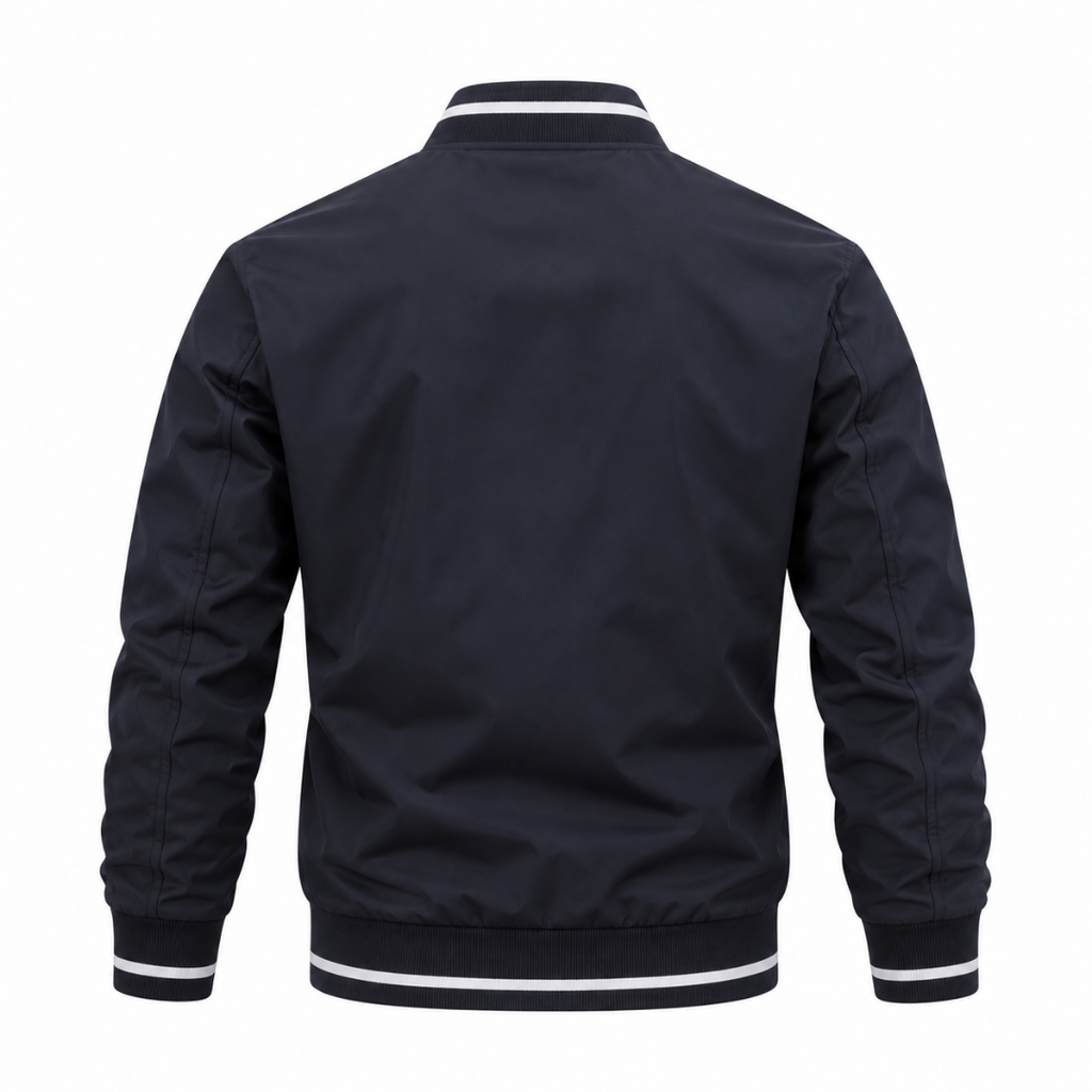 Blouson homme bomber bleu marine Wearviro, vue de dos