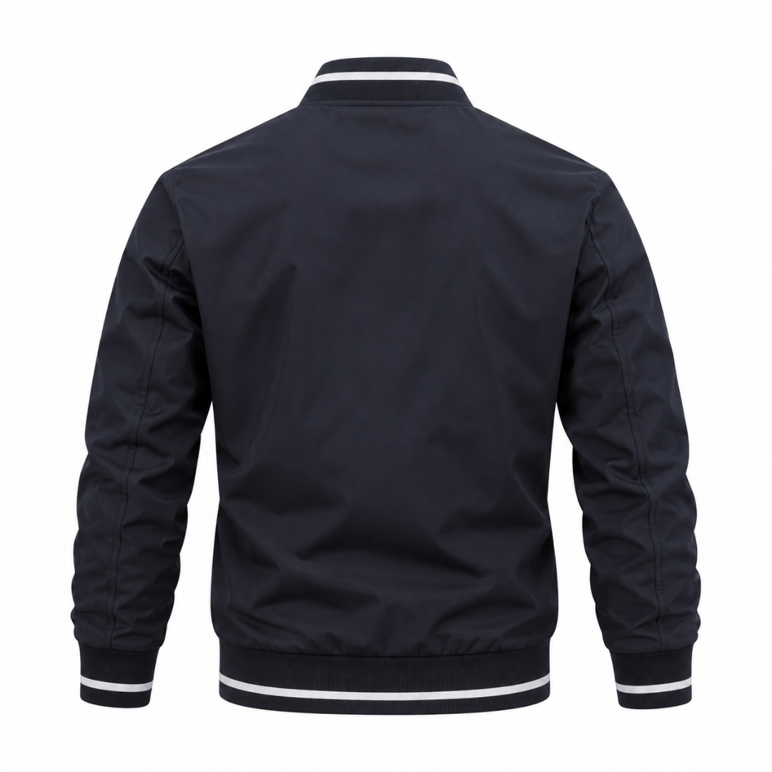Blouson homme bomber bleu marine Wearviro, vue de dos