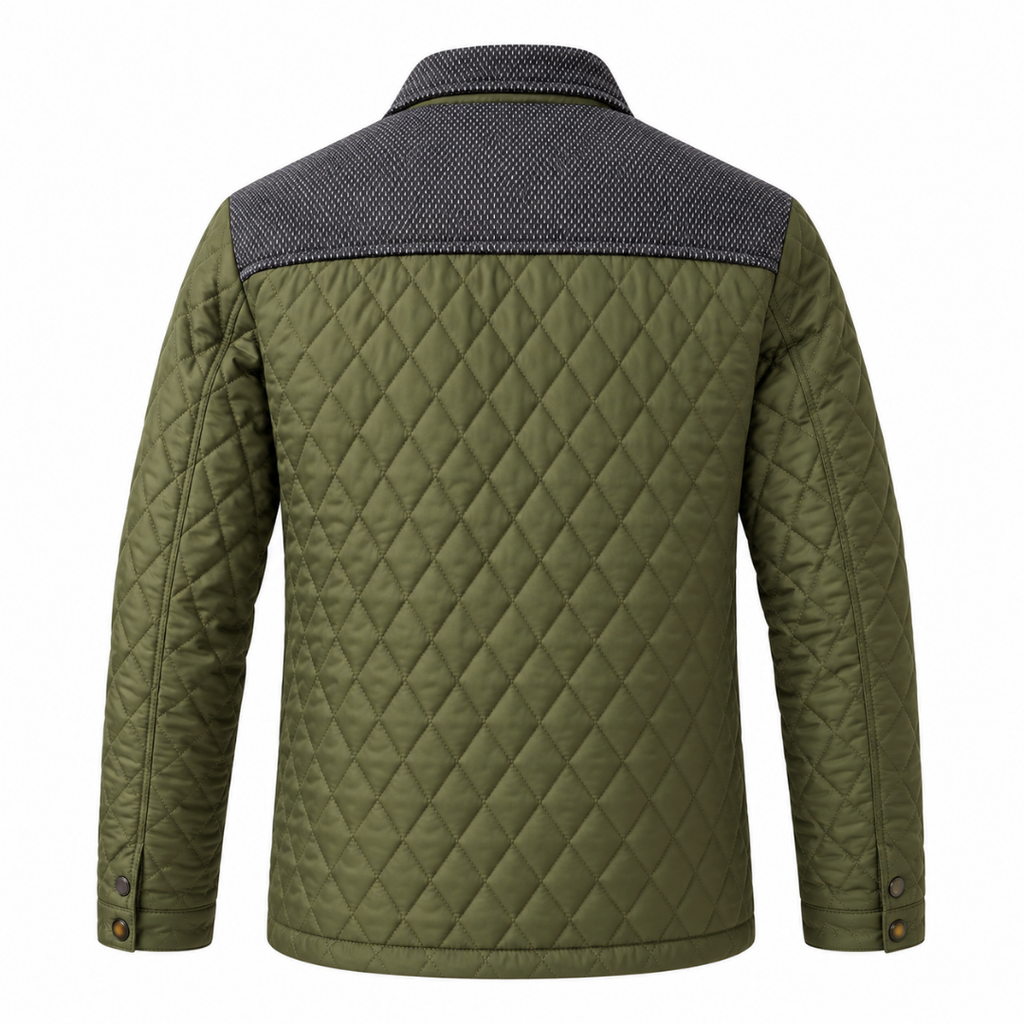 Veste homme matelassée kaki Wearviro, vue de dos