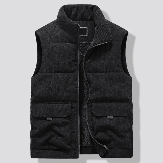 Gilet Sans Manches Homme Chaud – Col Montant