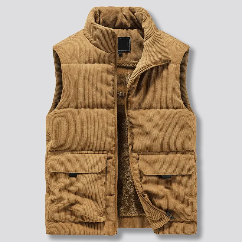 Gilet Sans Manches Homme Chaud – Col Montant