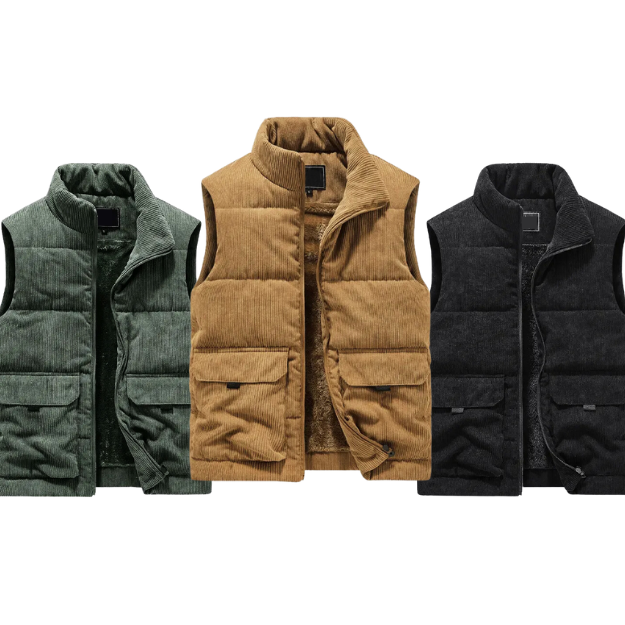 Gilet Sans Manches Homme Chaud – Col Montant