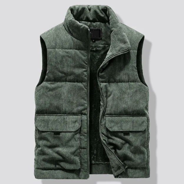 Gilet Sans Manches Homme Chaud – Col Montant