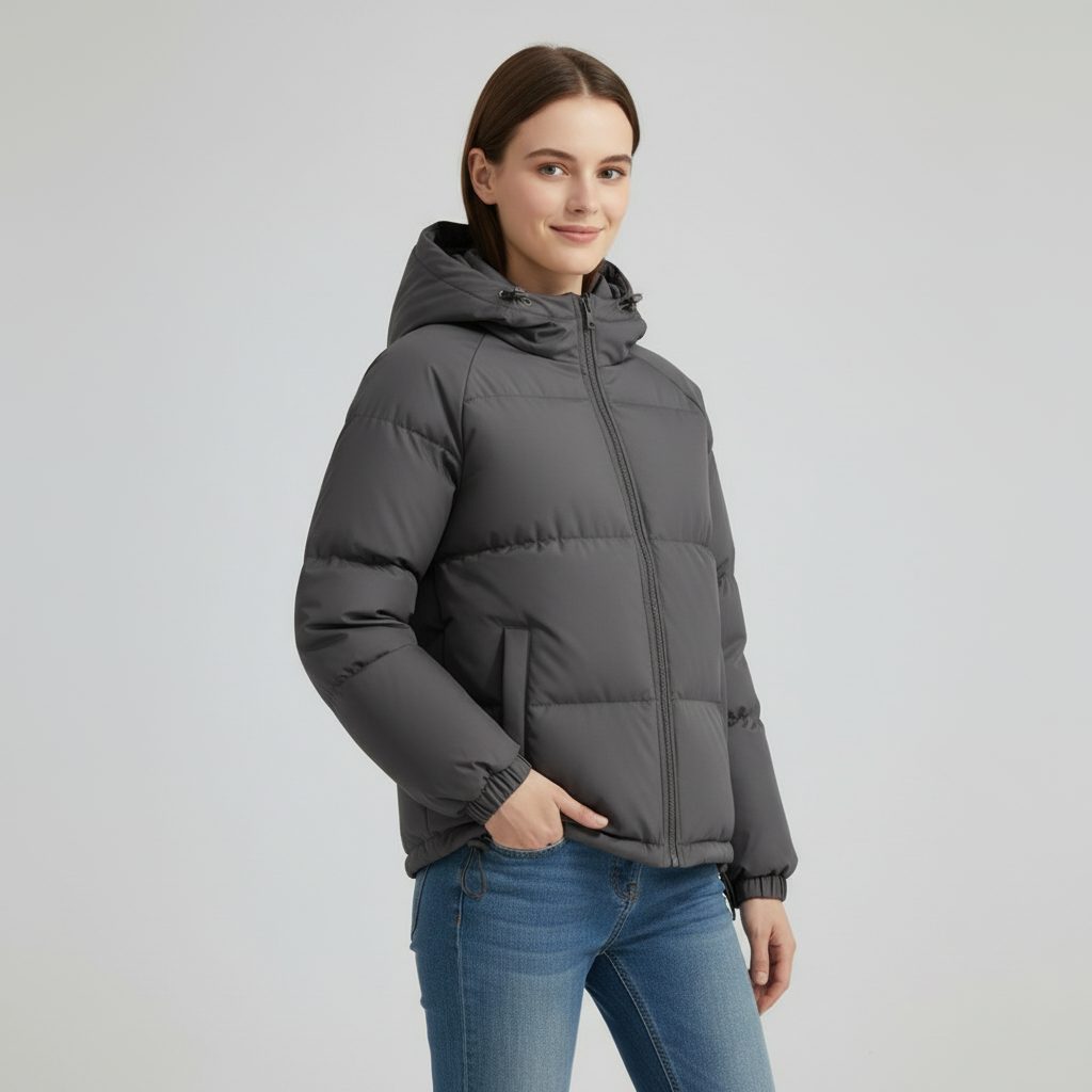 Doudoune Matelassée Femme – Col Montant