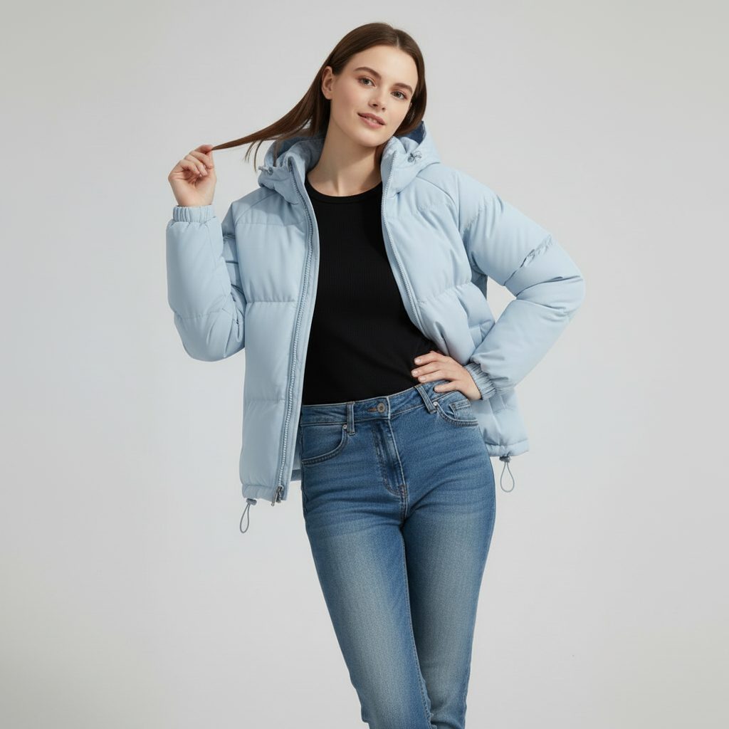 Doudoune Matelassée Femme – Col Montant
