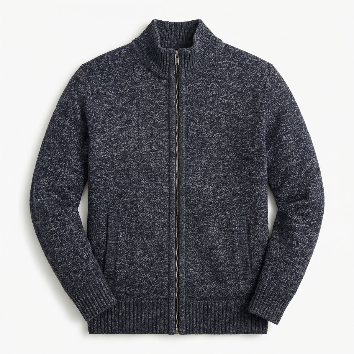 Gilet Zippé Homme En Maille – Col Montant