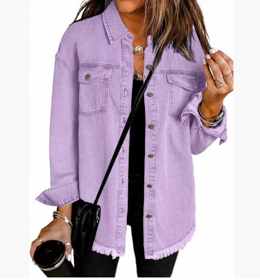 Surchemise Femme en Jean Oversize – Poches Poitrine