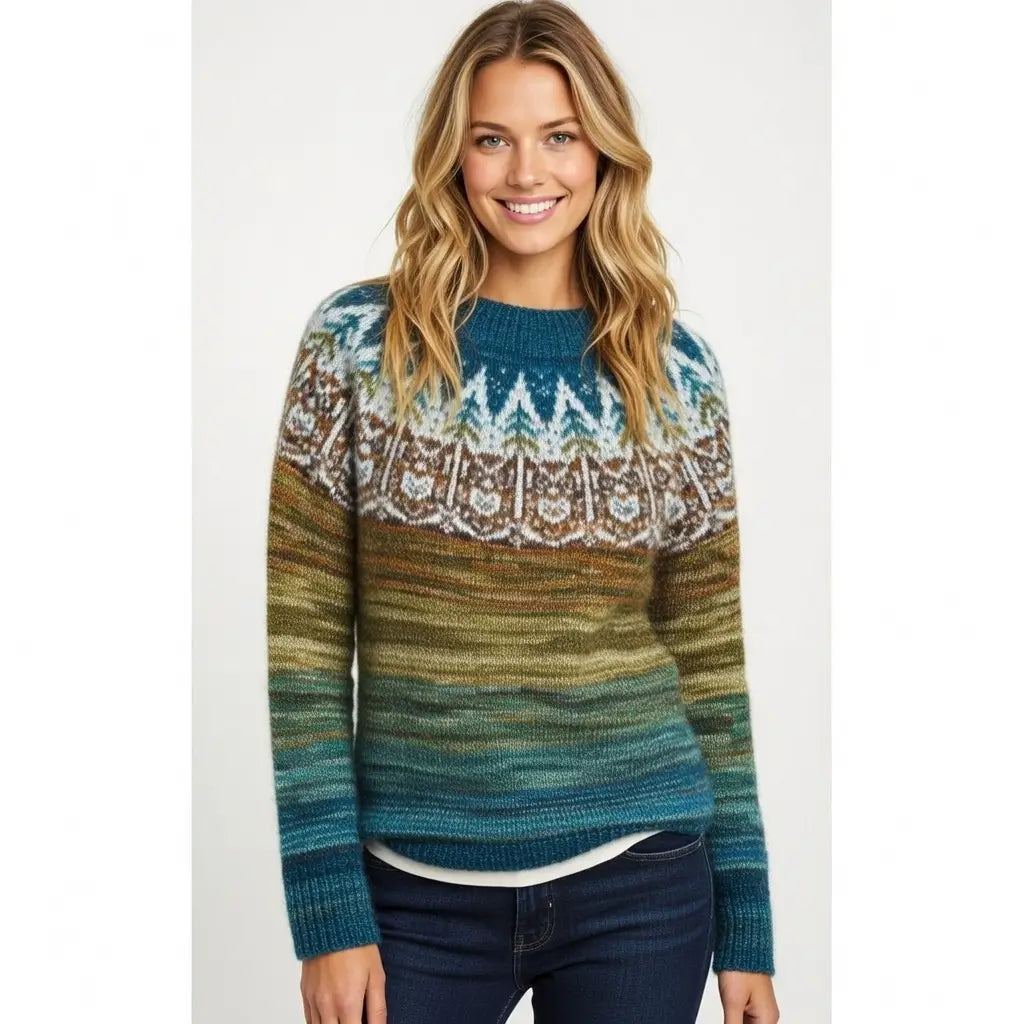 Pull Femme En Maille Jacquard