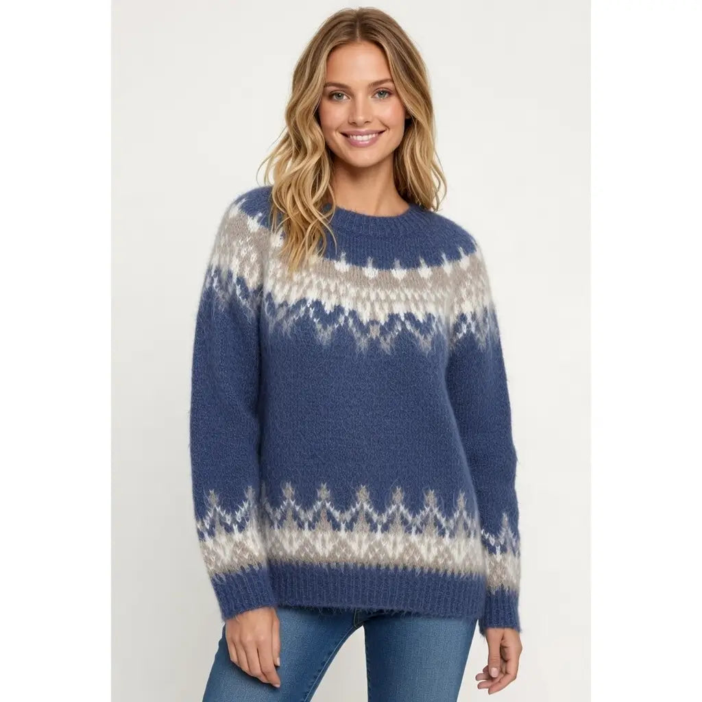 Pull Femme En Maille Jacquard