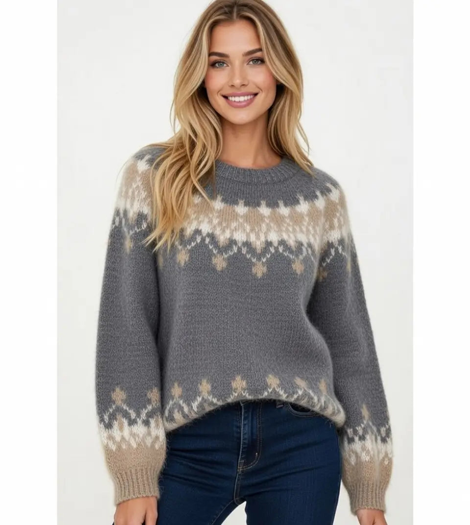 Pull Femme En Maille Jacquard