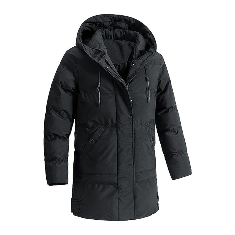 Doudoune Longue Homme – Capuche Et Double Zip