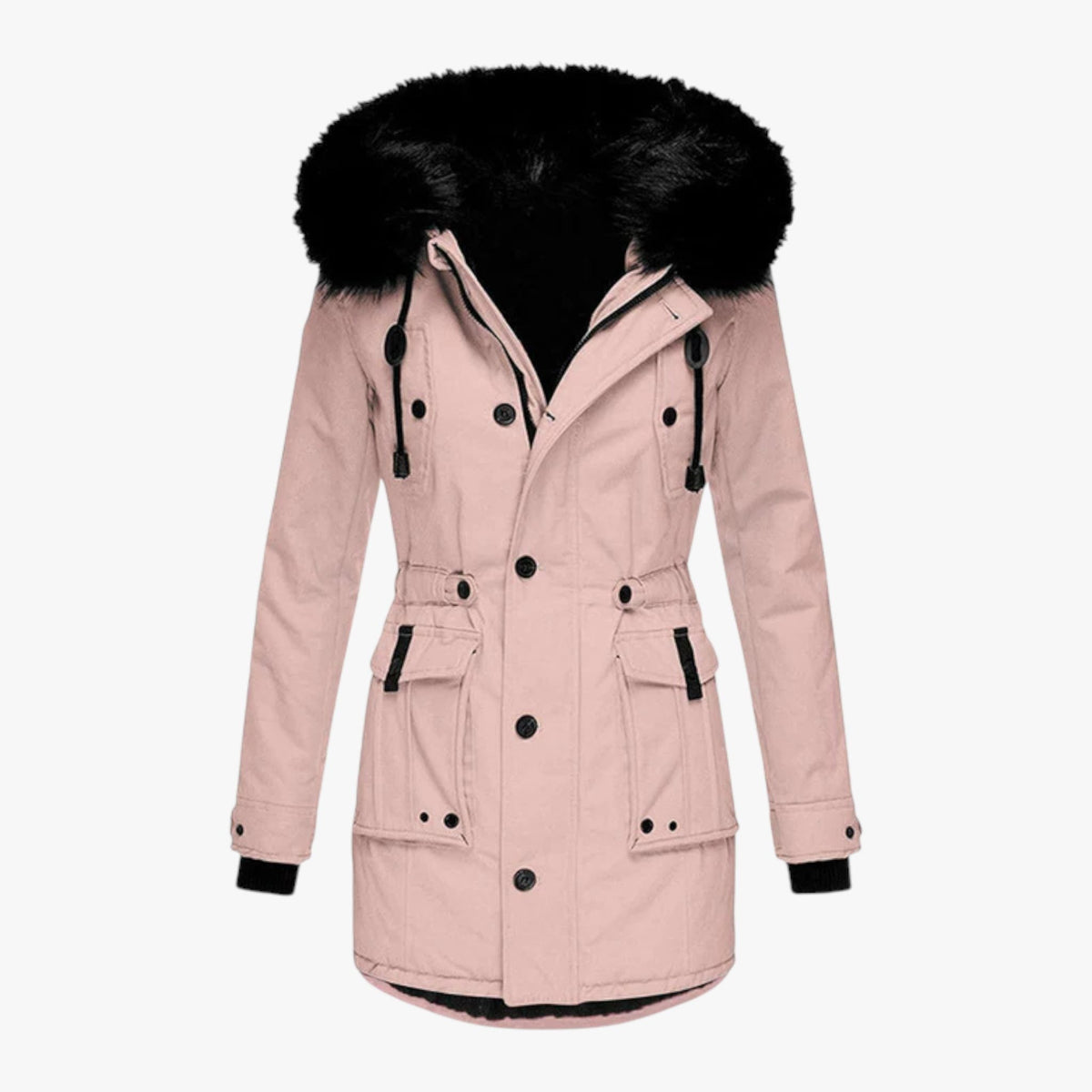 Manteau Long Matelassé Femme – Capuche Fausse Fourrure