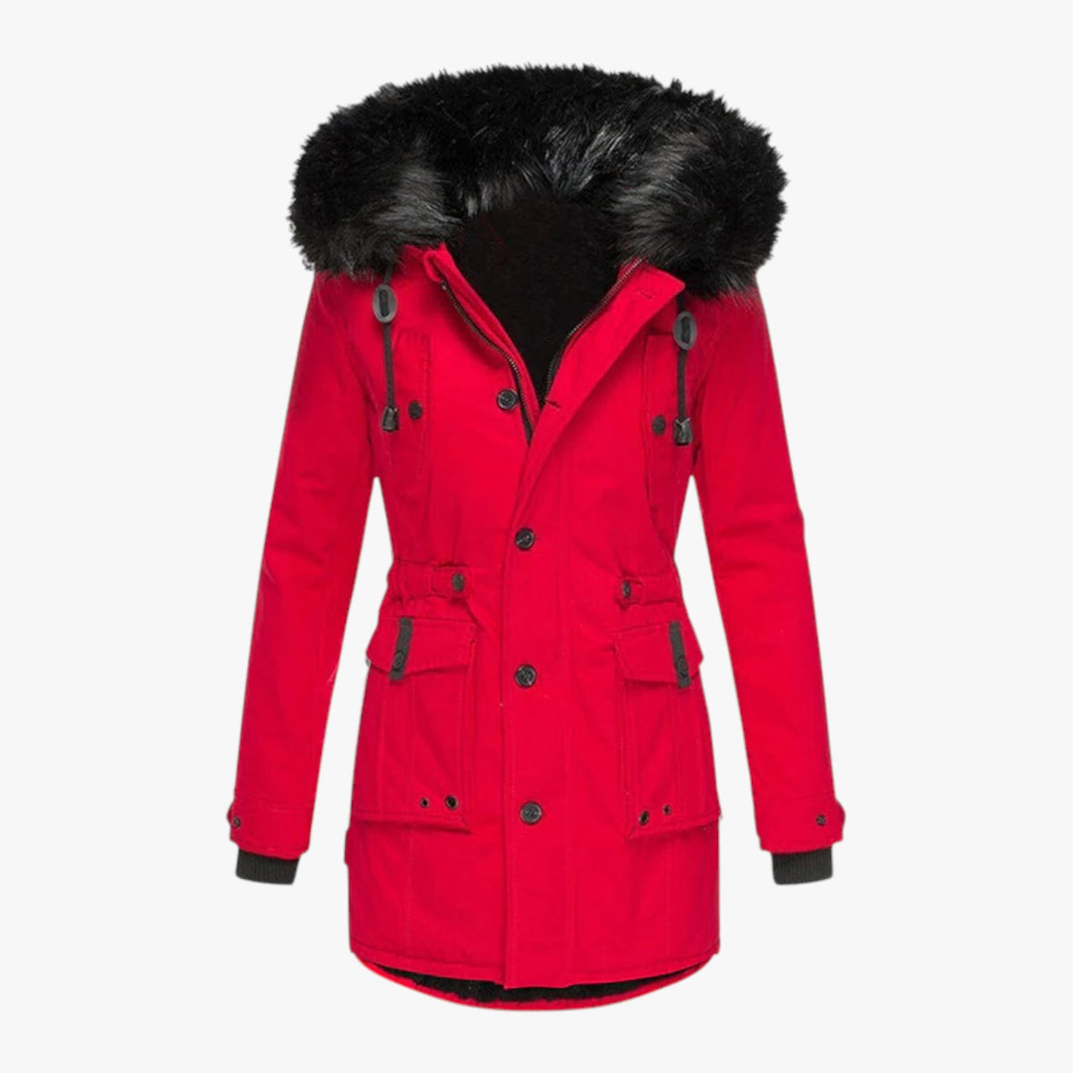 Manteau Long Matelassé Femme – Capuche Fausse Fourrure