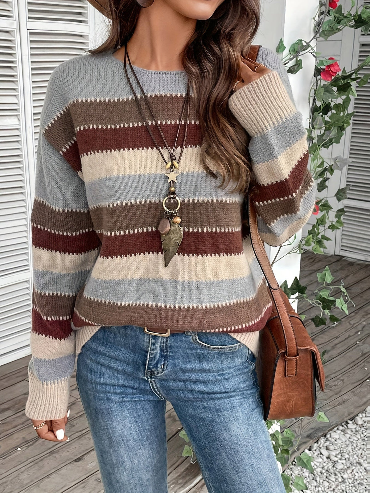 Pull Femme Rayé Style Vintage – Col Rond
