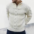 Pull Homme Demi-Zip En Maille – Col Montant