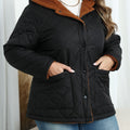 Veste Matelassée Femme Grande Taille Doublée Sherpa – Boutons-Pression