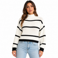 Pull Femme Grande Taille Rayé – Col Montant
