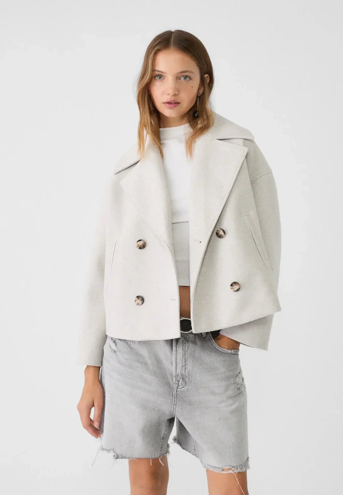 Veste Courte Croisée Femme – Col Revers