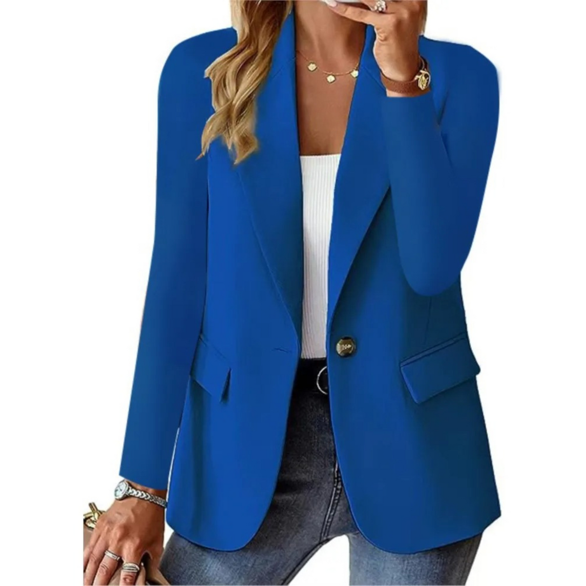 Blazer Femme Cintré À Poches – Col Tailleur