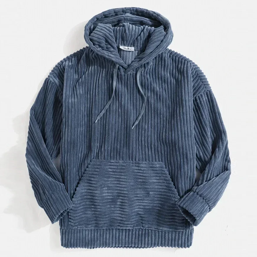 Sweat À Capuche Homme Côtelé – Poche Kangourou