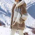 Veste Polaire Teddy Femme – Colorblock À Capuche
