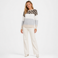 Pull Femme Grande Taille Color Block – Imprimé Léopard